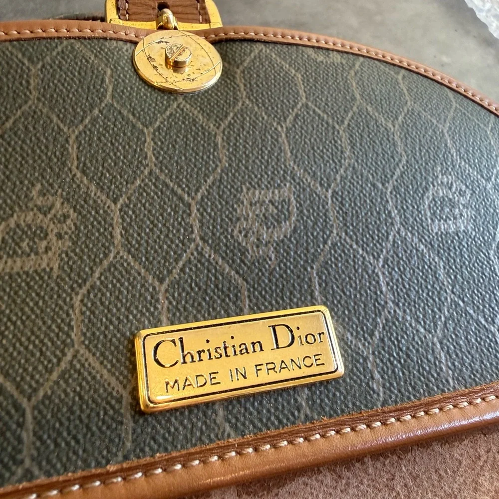 Dior VINTAGE Honeycomb Monogram Saddle Crossbody, Christian Dior
